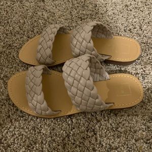 Braided leather sandals